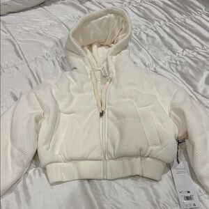 ALO Yoga Cream Puffer Jacket with Hood